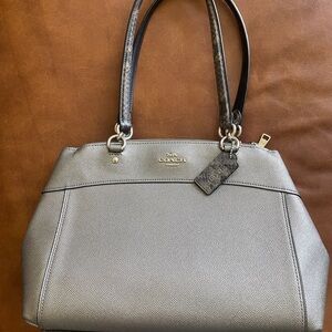 Coach Metallic Gray Shoulder Bag